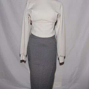 EUC LTD Blue and White Patterned Pencil Skirt - Size 0